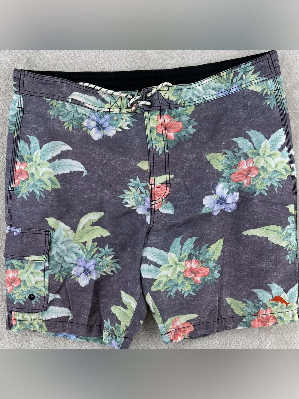 Tommy Bahama Relax Men's L Floral Hawaiian Swim Trunks Board Shorts Tropical
